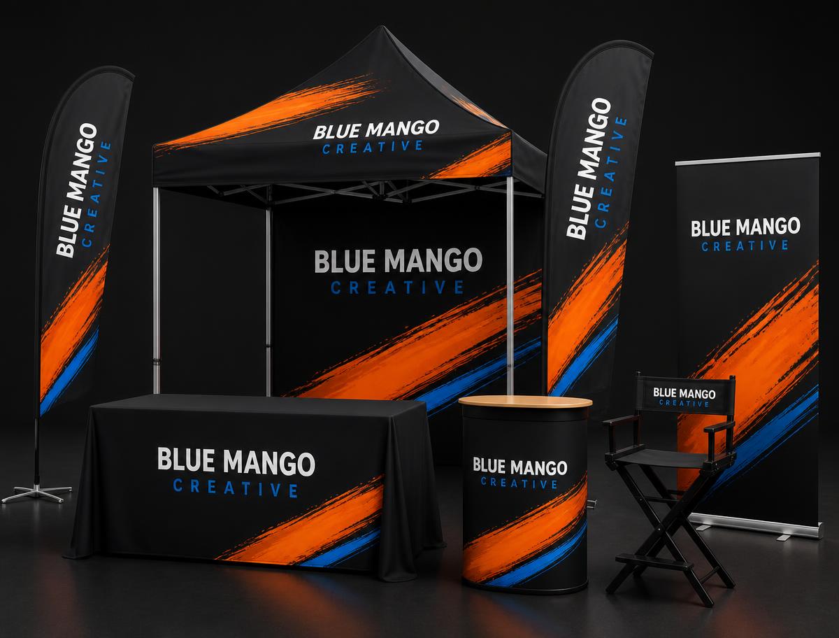 Blue Mango Creative branded event display gear
